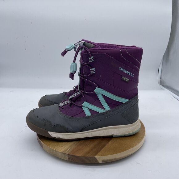 Merrell Snow Crush Boots Womens 6M Purple Gray Waterproof Insulated Winter - Picture 10 of 11